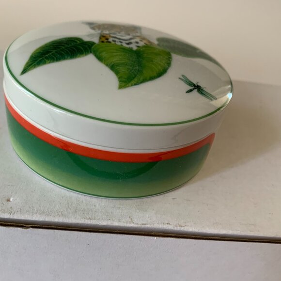 VINTAGE LYNN CHASE DESIGNS RAINFOREST TRINKET BOX MADE IN PORTUGAL - Picture 3 of 11